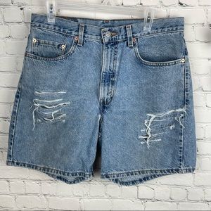 Vintage LEVI'S 550 High Waist Loose Baggy Denim Shorts Size 34